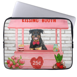 Funda Para Portátil Booth de besada de Rottweiler Dog El día de San Va