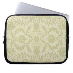 Funda Para Portátil Borage vintage verde suave damasco de William Morr