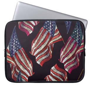 Funda Para Portátil bordado de bandera estadounidense: patrón patrióti