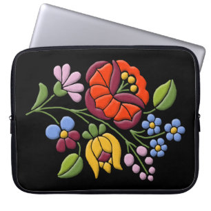 Funda Para Portátil Bordado de Kalocsa - Bg negro de Arte Popular Húng