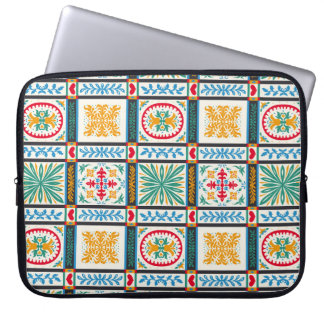 Funda Para Portátil Bordado de mallica italiano: Floral mediterránea