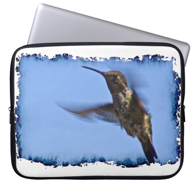 Funda Para Portátil Borde blanco de Hummingbird (Frente)