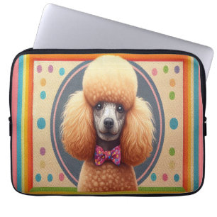 Funda Para Portátil Borde de color de caniche realista y elegante