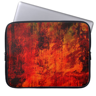 Funda Para Portátil Borde de color rojo sucio, negro y pelado. Salón