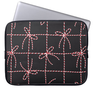 Funda Para Portátil Borde de rosa rojo blanco, cinta de colores gemelo