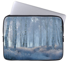 Funda Para Portátil Bosque de abedules Radiante de Nieve 