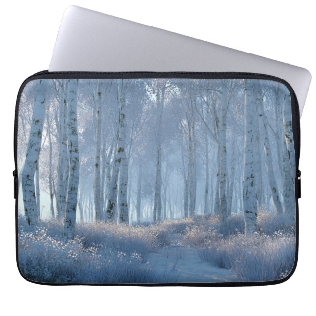Funda Para Portátil Bosque de abedules Radiante de Nieve  (Frente)