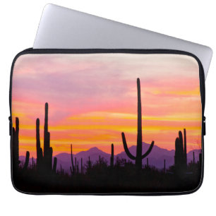Funda Para Portátil Bosque de Cactus Saguaro al Atardecer