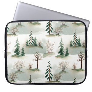 Funda Para Portátil Bosque de Invierno: desenfoque verde de mano