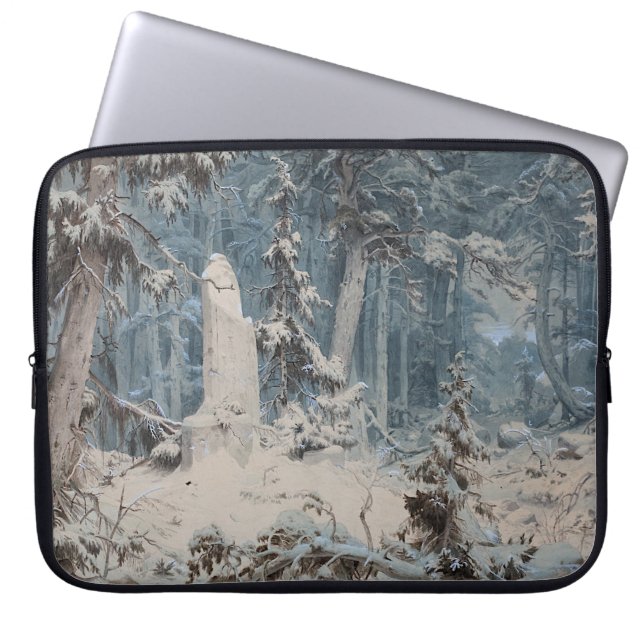 Funda Para Portátil Bosque de nieve (por Andreas Achenbach) (Frente)