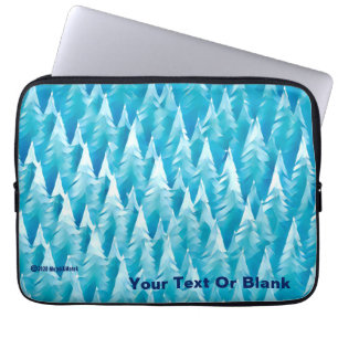Funda Para Portátil Bosque fractal azul