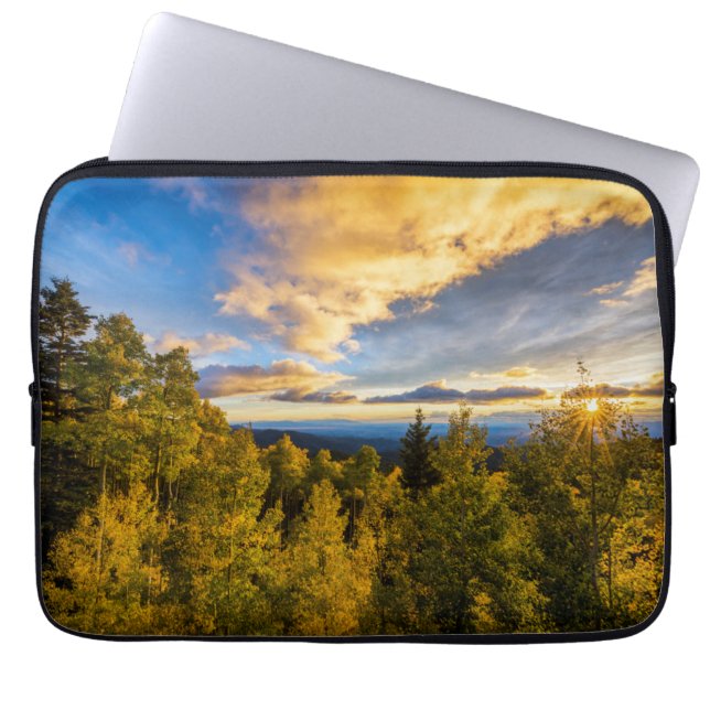 Funda Para Portátil Bosque Nacional Santa Fe al atardecer en otoño (Frente)