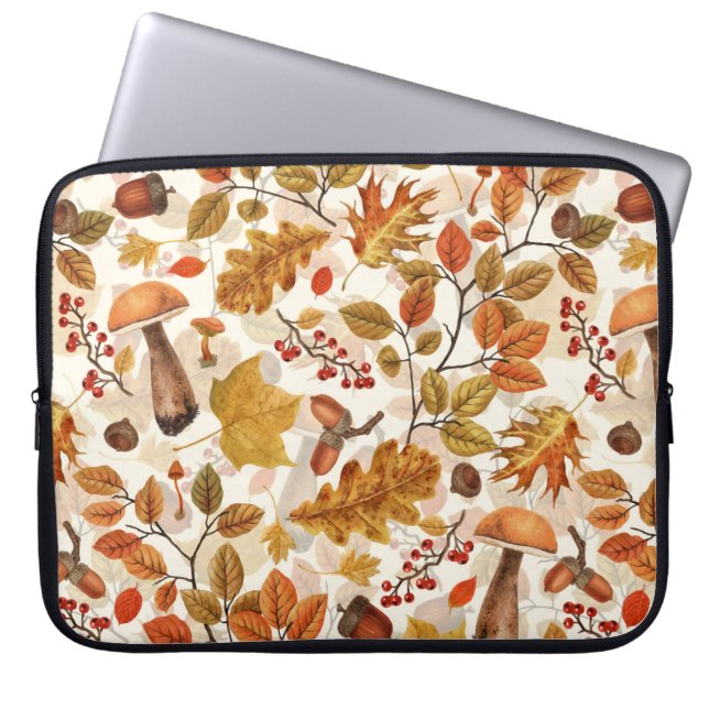 Funda Para Portátil Bosque otoñal en blanco roto (Frente)