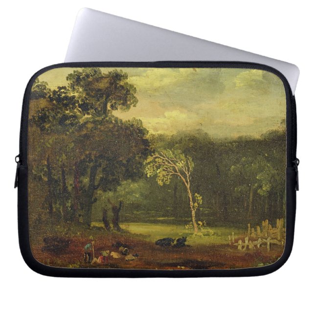 Funda Para Portátil Bosquejo de la naturaleza en el parque de Sion, (Frente)