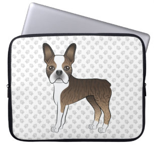 Funda Para Portátil Boston Terrier Atigrado Perro De Dibujos Animados