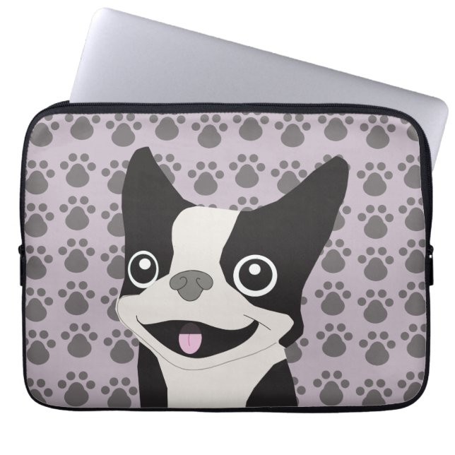 Funda Para Portátil Boston Terrier, Purple lavender (Frente)