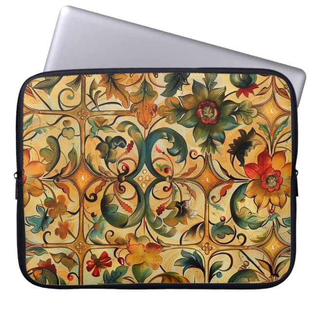 Funda Para Portátil Botánica de la Edad de Oro (Frente)