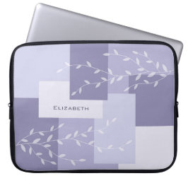 Funda para portátil botánica geométrica púrpura