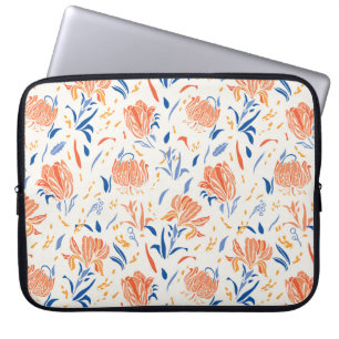Funda Para Portátil Botany linocut barroco: fondo floral sin costuras