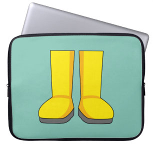 Funda Para Portátil Botas de lluvia amarillas de goma