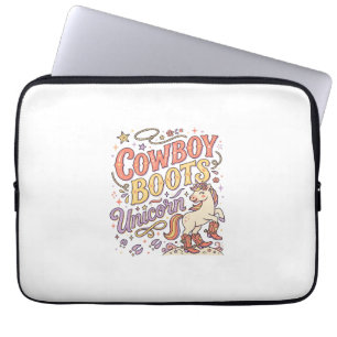 Funda Para Portátil Botas de vaquero de unicornio Unicornio Caprichoso