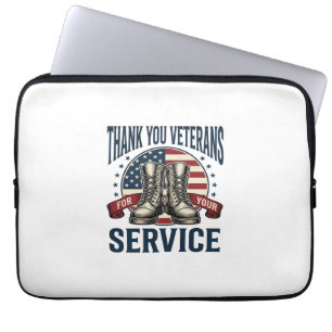 Funda Para Portátil Botas Patrióticas de Veteranos de Agradecimiento D