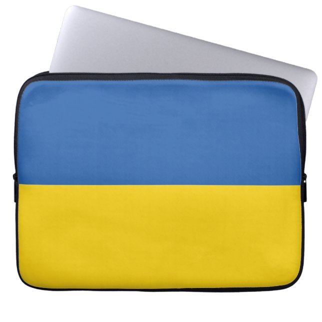 Funda Para Portátil Botón Bandera de Ucrania (Frente)