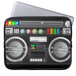 Funda Para Portátil botones de arco iris retro boombox ghetto blaster