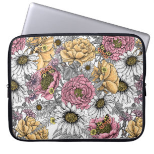 Funda Para Portátil Bouquet de flores - rosas, peonías, daisies y fe