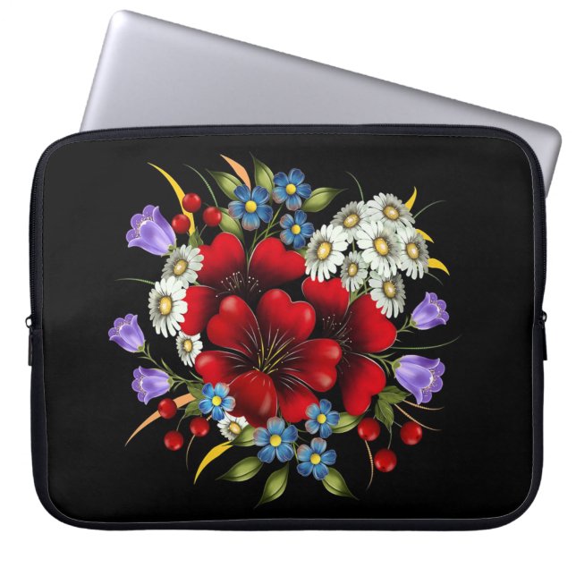 Funda Para Portátil Bouquet de las flores de primavera (Frente)
