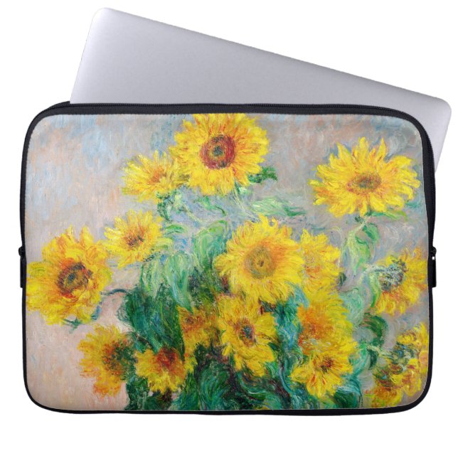 Funda Para Portátil Bouquet de los girasoles Claude Monet (Frente)