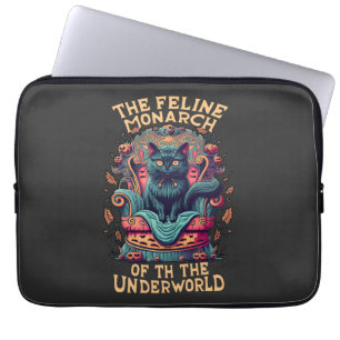 Funda Para Portátil Bow al Monarca felino del inframundo Spooky