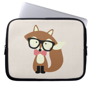 Funda Para Portátil Bow Tie y Glasses Hipster Brown Fox