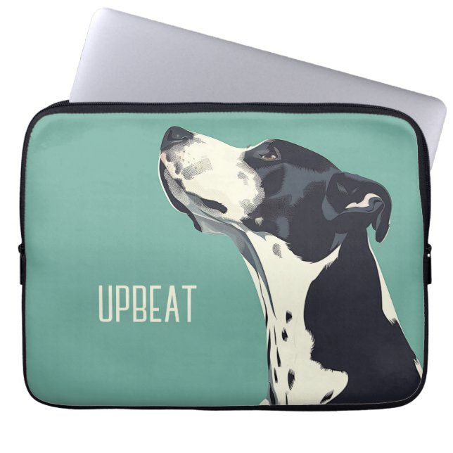 Funda Para Portátil Boxeador negro y blanco (Frente)