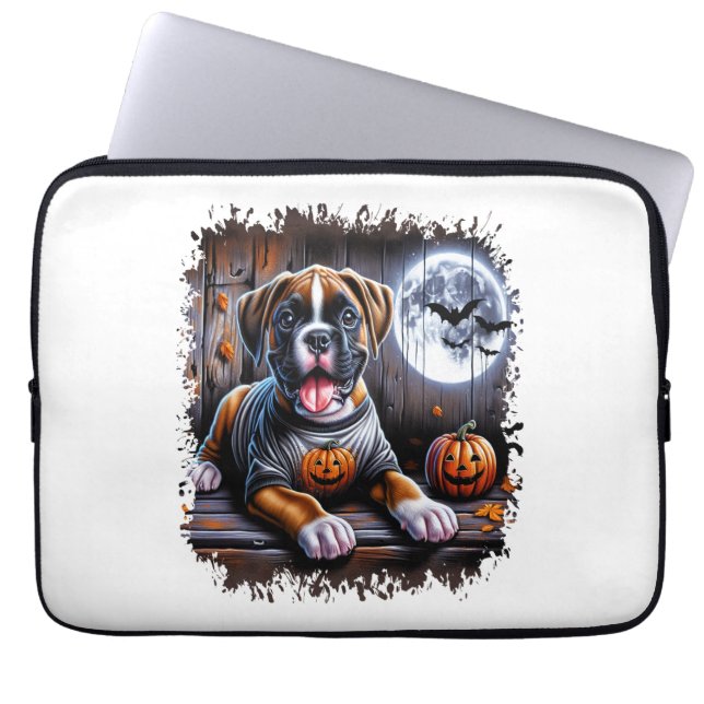 Funda Para Portátil Boxer Dog Halloween (Frente)