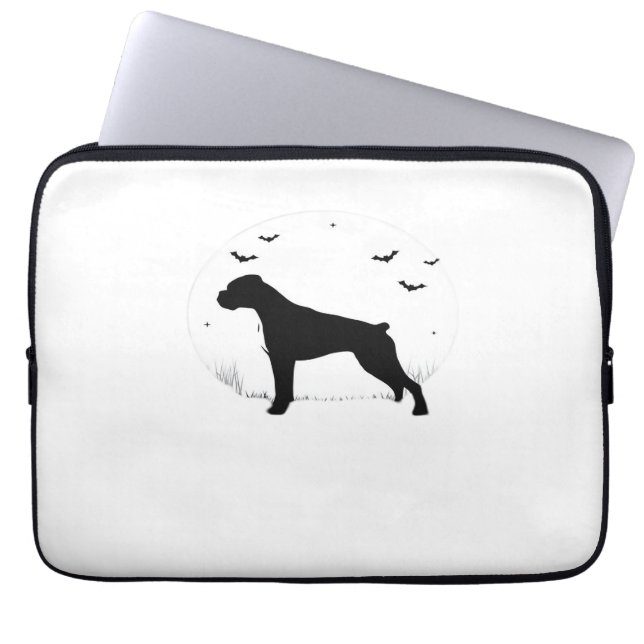 Funda Para Portátil Boxer Dog - Halloween Moon Silhouette Classic T-Sh (Frente)