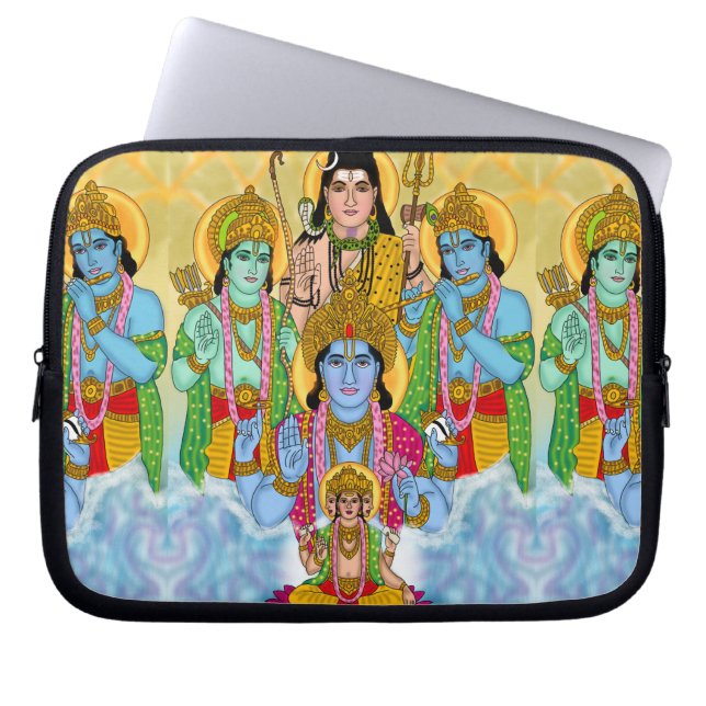 Funda Para Portátil Brahma Vishnu Shiva Ram Krishna Laptop Cover (Frente)