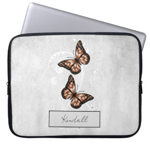 Funda Para Portátil Brillantes mariposas de cobre
