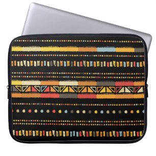 Funda Para Portátil Brillantes tiras tribales patrón hecho a mano