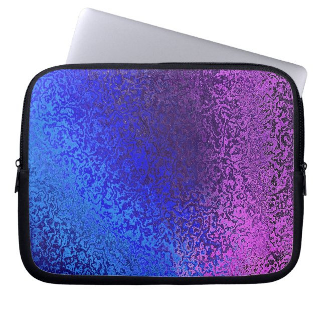 Funda Para Portátil Brillantes tonos azules y morados (Frente)