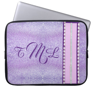 Funda Para Portátil Brillantina violeta