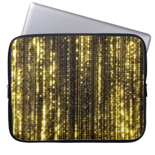 Funda Para Portátil Brillo Dorado: Fondo de Partículas Bokeh