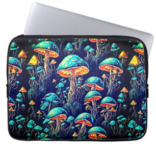 Funda Para Portátil Brillos encantados: hongos neones bioluminiscentes