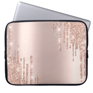 Funda Para Portátil Brillos Modernos en Rosa Dorado