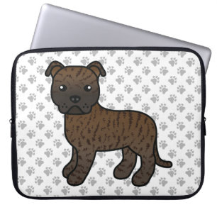 Funda Para Portátil Brindle English Staffie Perro De Dibujos Animados
