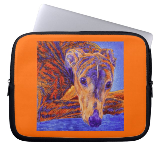 Funda para portátil Brindle Greyhound - "Ace" (Frente)