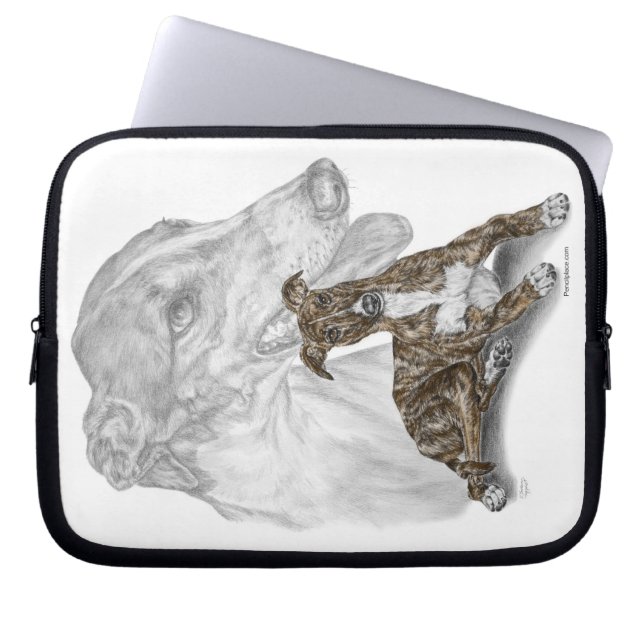 Funda Para Portátil Brindle Greyhound Dog Art (Frente)