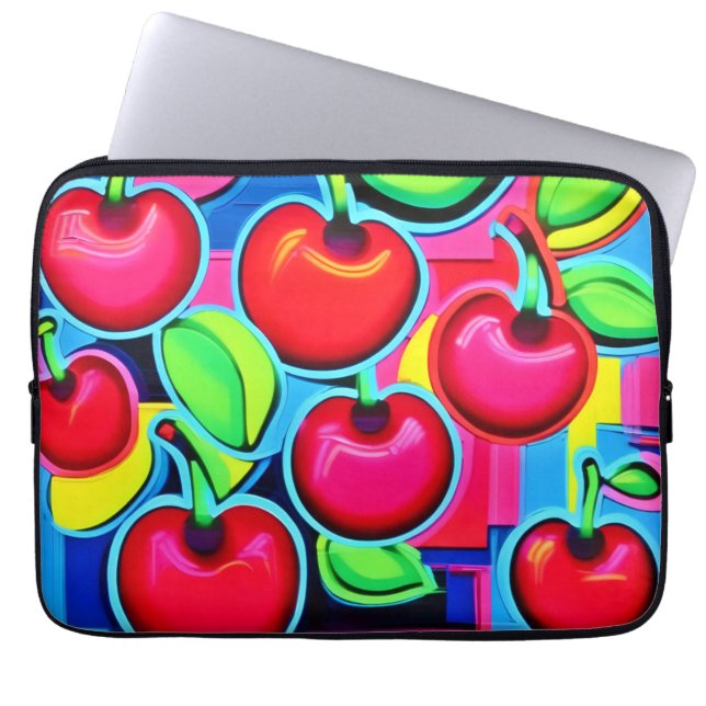 Funda Para Portátil Brote de cerezas de arte pop (Frente)