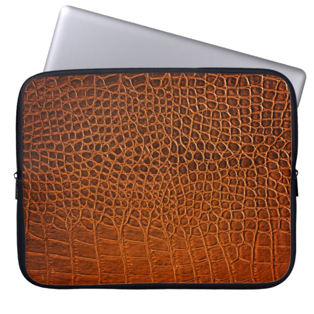 Funda Para Portátil Brown crocodile leather (Frente)