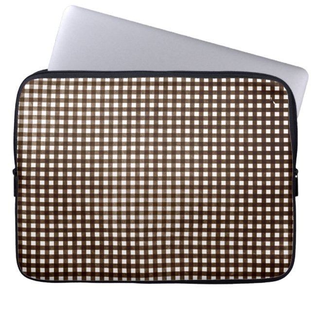 Funda Para Portátil Brown Gingham (Frente)